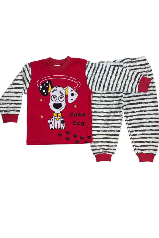 Παιδική Πιτζάμα Cute Dog Για Αγόρι 1354 - ΚΟΚΚΙΝΟ, 9-12 Μηνών