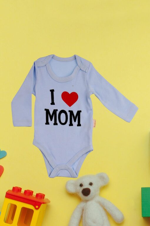 Κορμάκι Βρεφικό Μακρύ Μανίκι Love Mom W2225 - ΓΑΛΑΖΙΟ, 12 Μηνών - Image 2