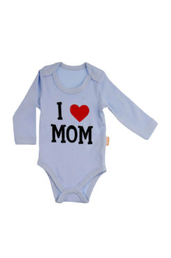 Κορμάκι Βρεφικό Μακρύ Μανίκι Love Mom W2225 - ΓΑΛΑΖΙΟ, 3 Μηνών