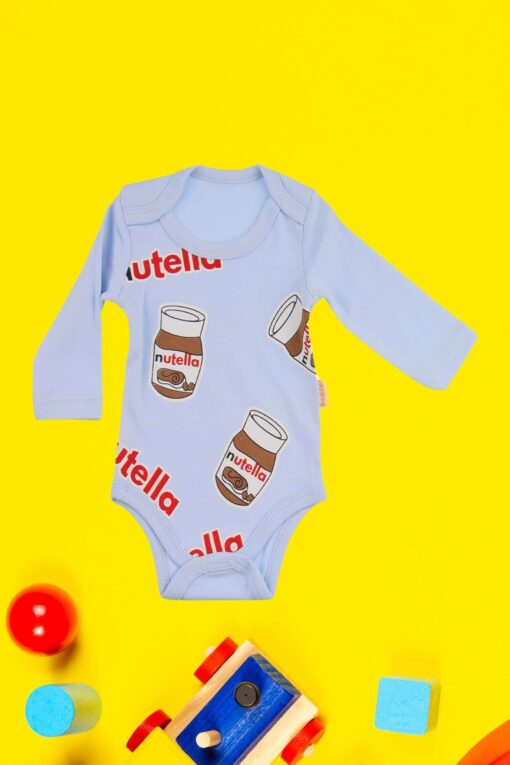 Κορμάκι Βρεφικό Μακρύ Μανίκι Nutella W2258 - ΓΑΛΑΖΙΟ, 18 Μηνών - Image 2