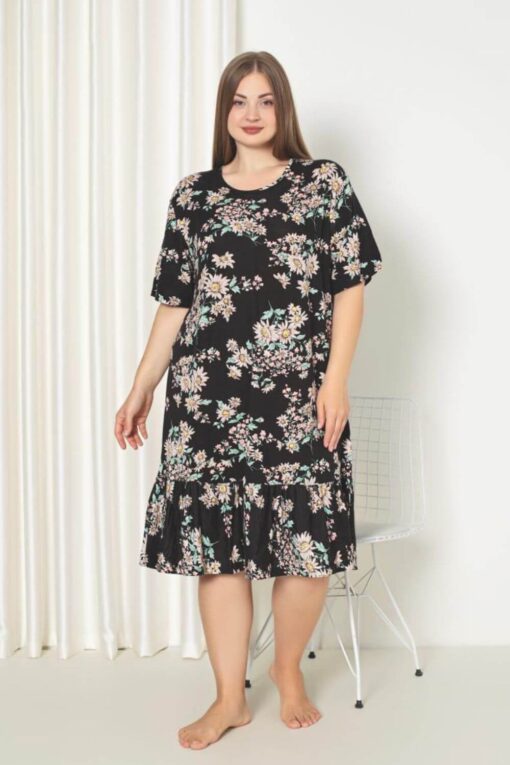 Φόρεμα Homewear Κοντό Μανίκι W5214 - ΠΟΛΥΧΡΩΜΟ, XXL - Image 2