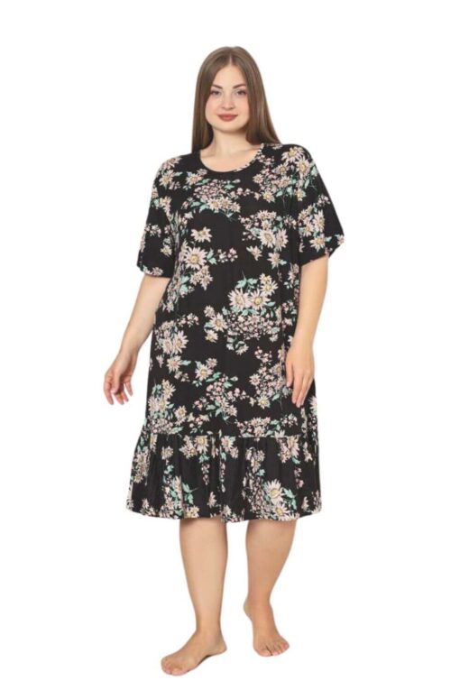 Φόρεμα Homewear Κοντό Μανίκι W5214 - ΠΟΛΥΧΡΩΜΟ, XXL - Image 3