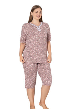 Γυναικεία Πιτζάμα Κάπρι Homewear W8373 - ΜΟΚΑ, XXL