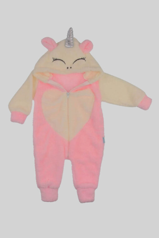 Παιδική Πιτζάμα Ολόσωμη Fleece Unicor R5141 - ΡΟΖ, 1 Ετών - Image 3