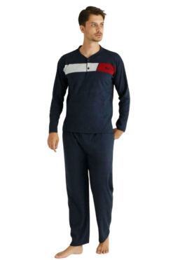 Ανδρική Πιτζάμα Βαμβακερή Plus Size R2065