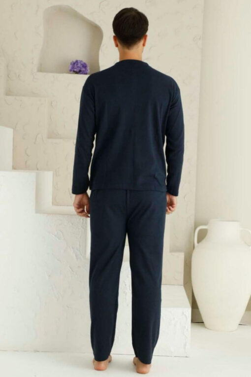 Ανδρική Πιτζάμα Βαμβακερή Plus Size R2065 - BLUE BLACK, 4XL - Image 4