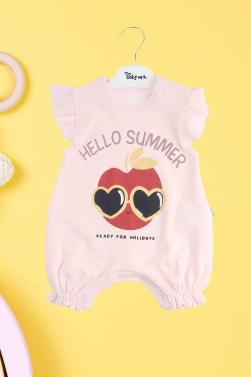 Κορμάκι Βρεφικό Hello Summer Αμάνικο W0316 - ΡΟΖ, 6-9 Μηνών - Image 2