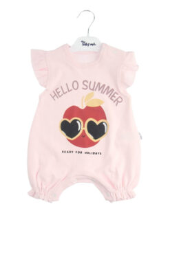 Κορμάκι Βρεφικό Hello Summer Αμάνικο W0316 - ΡΟΖ, 9-12 Μηνών
