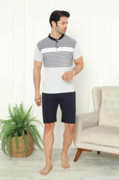 Alternative view of Ανδρική Πιτζάμα Κοντό Παντελόνι Κοντό Μανίκι 2020 - ΓΚΡΙ, M