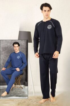 Alternative view of Ανδρική Πιτζάμα Βαμβακερή D0915 - ΑΝΘΡΑΚΙ, L