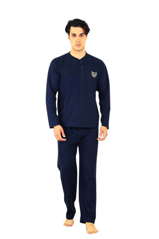 Ανδρική Πιτζάμα Βαμβακερή Plus Size G1065 - ΜΠΛΕ, 3XL