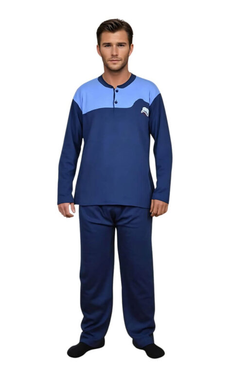 Ανδρική Πιτζάμα Βαμβακερή R2055 - ΜΠΛΕ ΡΑΦ, XXL