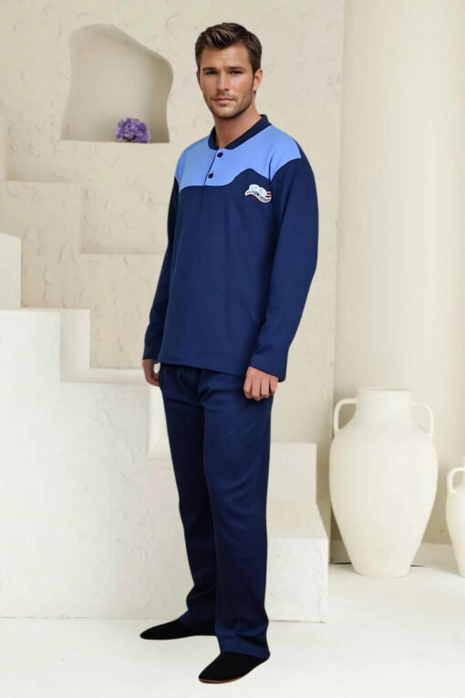 Ανδρική Πιτζάμα Βαμβακερή R2055 - ΜΠΛΕ ΡΑΦ, XXL - Image 2