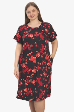 Φόρεμα Homewear Κοντό Μανίκι D5247 - ΠΟΛΥΧΡΩΜΟ, XXL