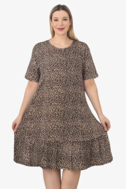 Φόρεμα Homewear Κοντό Μανίκι F5242 - ΛΕΟΠΑΡ, XXL