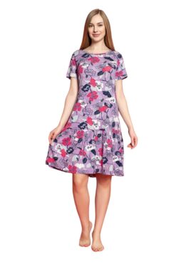 Φόρεμα Homewear Κοντό Μανίκι R5117 - ΜΩΒ, XL