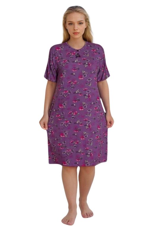 Φόρεμα Homewear Κοντό Μανίκι R5158 - ΠΟΛΥΧΡΩΜΟ, 4XL - Image 2