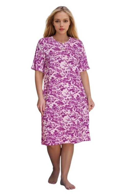 Φόρεμα Homewear Κοντό Μανίκι R5159 - ΠΟΛΥΧΡΩΜΟ, 4XL - Image 2