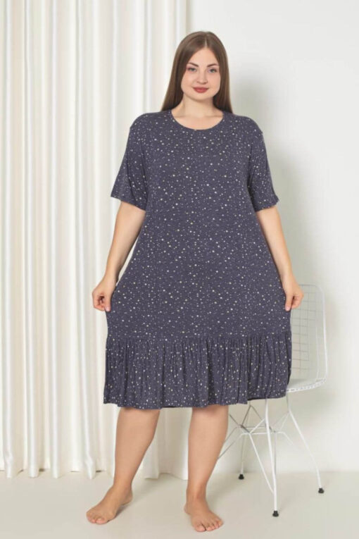 Φόρεμα Homewear Κοντό Μανίκι R5214 - ΑΝΘΡΑΚΙ, XXL - Image 2
