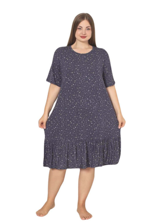 Φόρεμα Homewear Κοντό Μανίκι R5214 - ΑΝΘΡΑΚΙ, XXL - Image 3