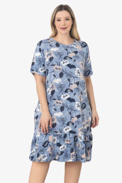Φόρεμα Homewear Κοντό Μανίκι R5242 - ΠΟΛΥΧΡΩΜΟ, XXL