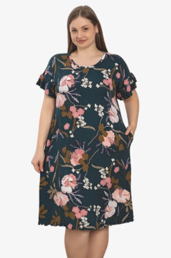 Φόρεμα Homewear Κοντό Μανίκι R5247 - ΠΟΛΥΧΡΩΜΟ, XXL