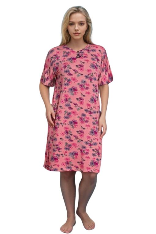 Φόρεμα Homewear Κοντό Μανίκι W5158 - ΠΟΛΥΧΡΩΜΟ, 3XL - Image 2