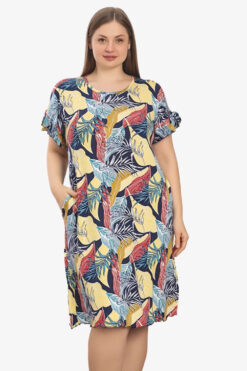 Φόρεμα Homewear Κοντό Μανίκι W5247 - ΠΟΛΥΧΡΩΜΟ, XXL