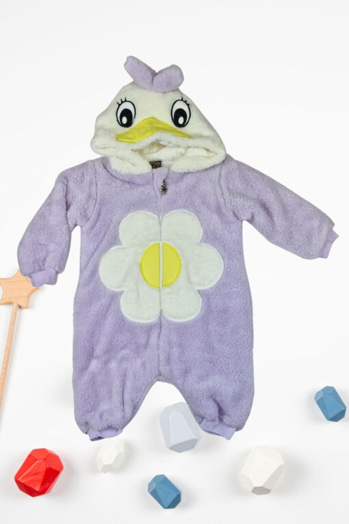 Φορμάκι Εξόδου Λουλουδένιο Παπάκι Fleece D6100 - ΛΙΛΑ, 12 Μηνών - Image 2