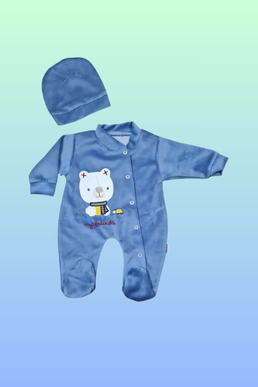 Φορμάκι Βελουτέ Teddy Bear 0910 - ΜΠΛΕ ΡΑΦ, 6 Μηνών - Image 3