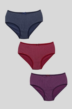 Γυναικεία Slip Βαμβακερά 3Pack W1003 - ΠΟΛΥΧΡΩΜΟ, XXL