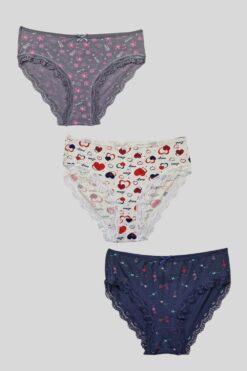 Γυναικεία Slip Βαμβακερά 3Pack W1502 - ΠΟΛΥΧΡΩΜΟ, 3XL
