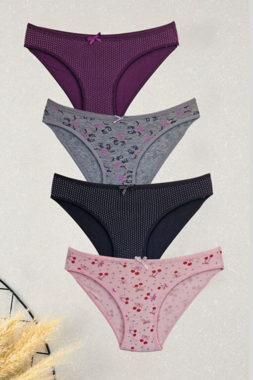 Γυναικεία slip βαμβακερά 4pack R1500 - ΠΟΛΥΧΡΩΜΟ, M - Image 6