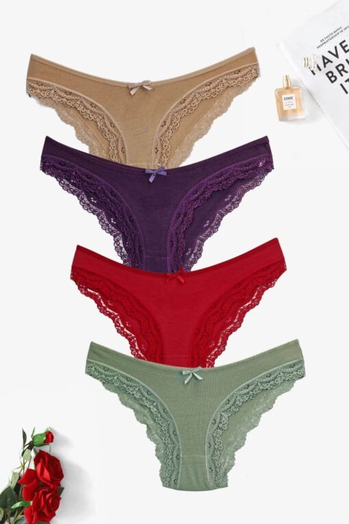 Γυναικεία slip βαμβακερά 4pack R1501 - ΠΟΛΥΧΡΩΜΟ, XL - Image 6