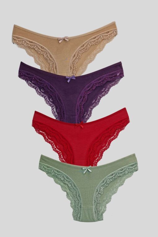 Γυναικεία slip βαμβακερά 4pack R1501 - ΠΟΛΥΧΡΩΜΟ, XL
