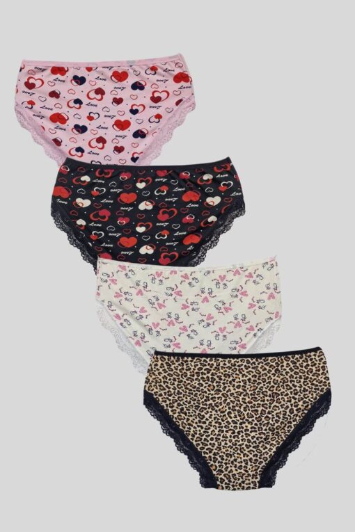 Γυναικεία Slip Βαμβακερά 4Pack R1502 - ΠΟΛΥΧΡΩΜΟ, XXL - Image 6