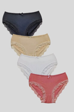 Γυναικεία Slip Βαμβακερά 4Pack R1503 - ΠΟΛΥΧΡΩΜΟ, 3XL