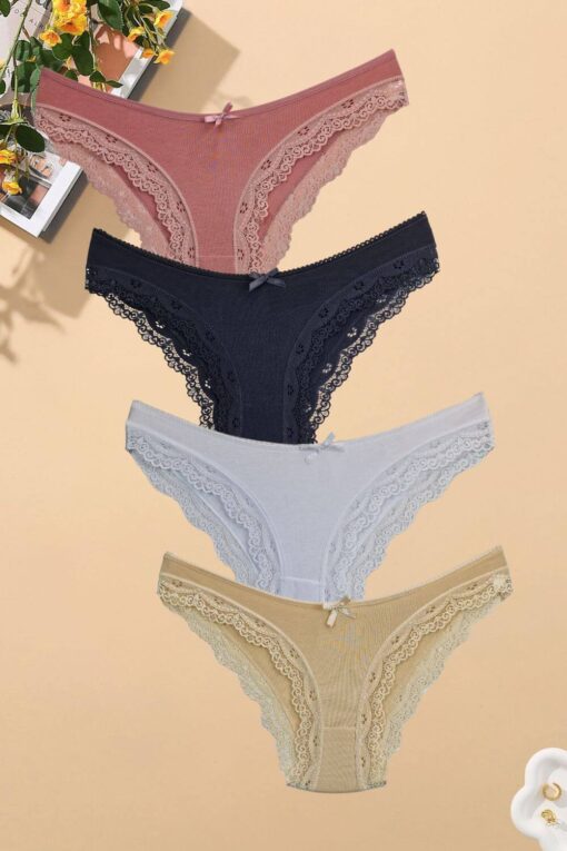 Γυναικεία slip βαμβακερά 4pack W1501 - ΠΟΛΥΧΡΩΜΟ, XL - Image 6