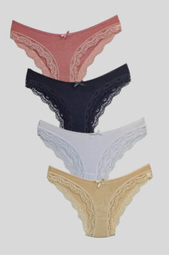 Γυναικεία slip βαμβακερά 4pack W1501 - ΠΟΛΥΧΡΩΜΟ, XL