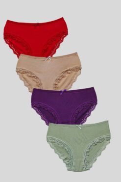 Γυναικεία Slip Βαμβακερά 4Pack W1503 - ΠΟΛΥΧΡΩΜΟ, XL