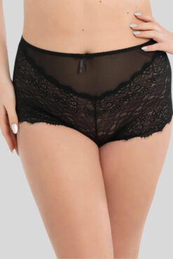 Γυναικείο Boxer Plus Size W23001 - ΜΑΥΡΟ, XXL
