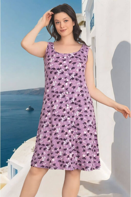Γυναικείο νυχτικό αμάνικο homewear D5243 - ΠΟΛΥΧΡΩΜΟ, XL - Image 2