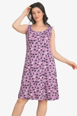 Γυναικείο νυχτικό αμάνικο homewear D5243 - ΠΟΛΥΧΡΩΜΟ, M