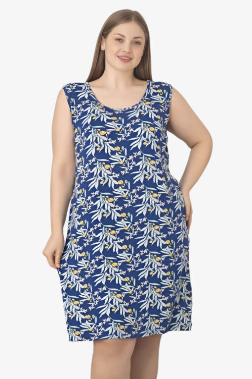 Γυναικείο νυχτικό αμάνικο homewear D5257 - ΠΟΛΥΧΡΩΜΟ, 3XL