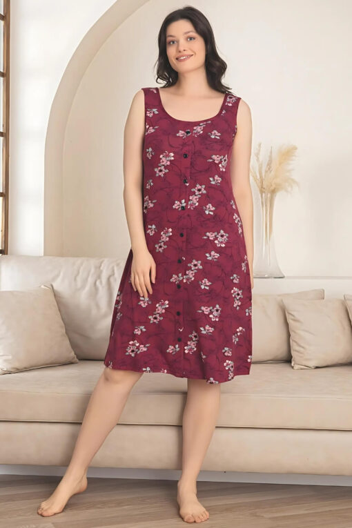 Γυναικείο νυχτικό αμάνικο homewear R5243 - ΠΟΛΥΧΡΩΜΟ, M - Image 3