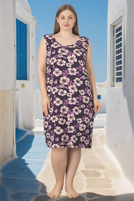 Γυναικείο νυχτικό αμάνικο homewear R5257 - ΠΟΛΥΧΡΩΜΟ, XXL - Image 5