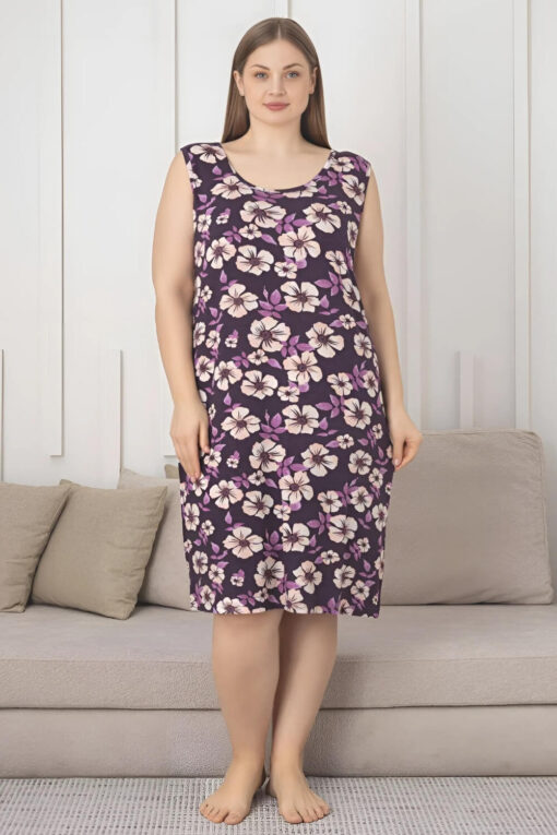 Γυναικείο νυχτικό αμάνικο homewear R5257 - ΠΟΛΥΧΡΩΜΟ, XXL - Image 3