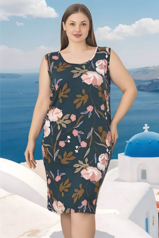 Γυναικείο νυχτικό αμάνικο homewear W5257 - ΠΟΛΥΧΡΩΜΟ, 3XL - Image 2