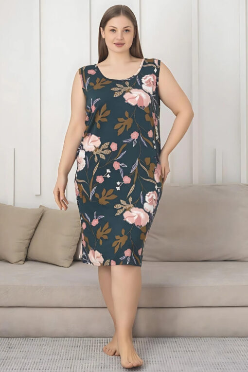 Γυναικείο νυχτικό αμάνικο homewear W5257 - ΠΟΛΥΧΡΩΜΟ, 3XL - Image 3