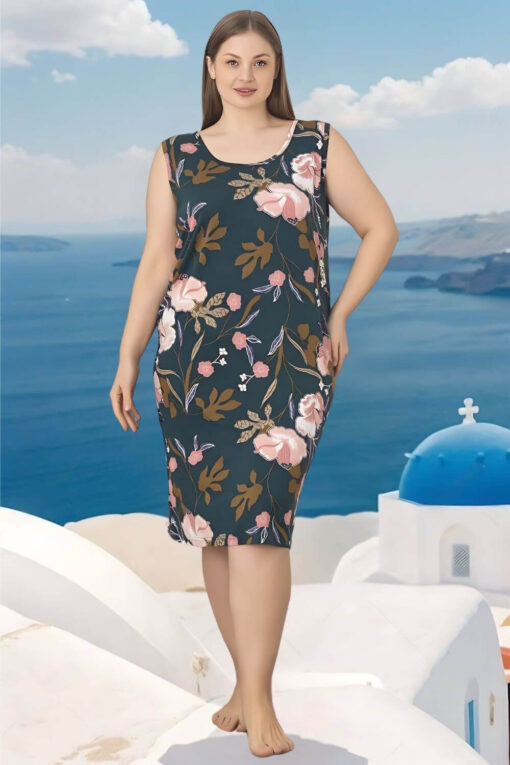 Γυναικείο νυχτικό αμάνικο homewear W5257 - ΠΟΛΥΧΡΩΜΟ, 3XL - Image 5